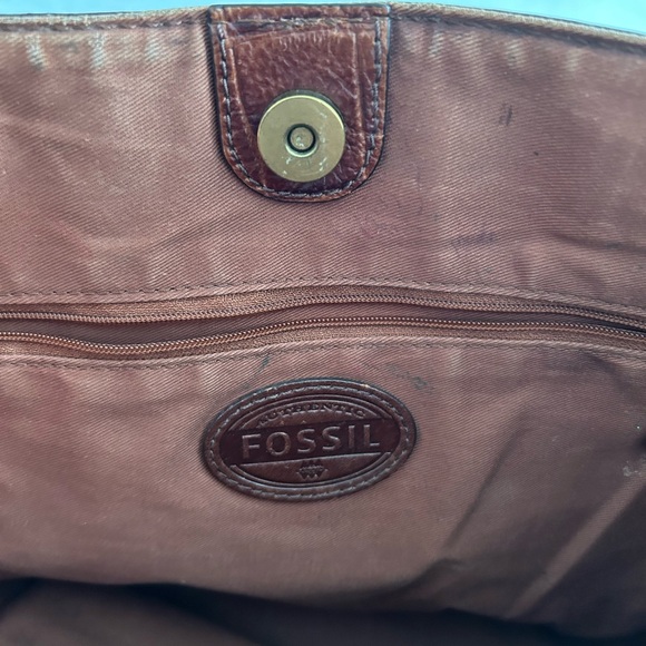 Vintage Fossil Mimi Shopper Crocodile Print Cowhide Leather Tote - Picture 3 of 11